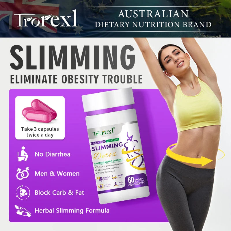 Cassia Seed & Lotus Leaf Weight Loss Pills - Natural Fat Burner & Detox for Women