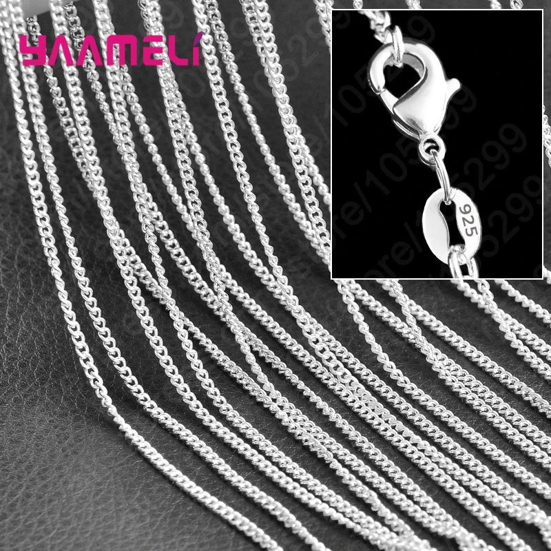 Sterling Silver Link Chain Necklace – Smooth Lobster Clasp Jewelry