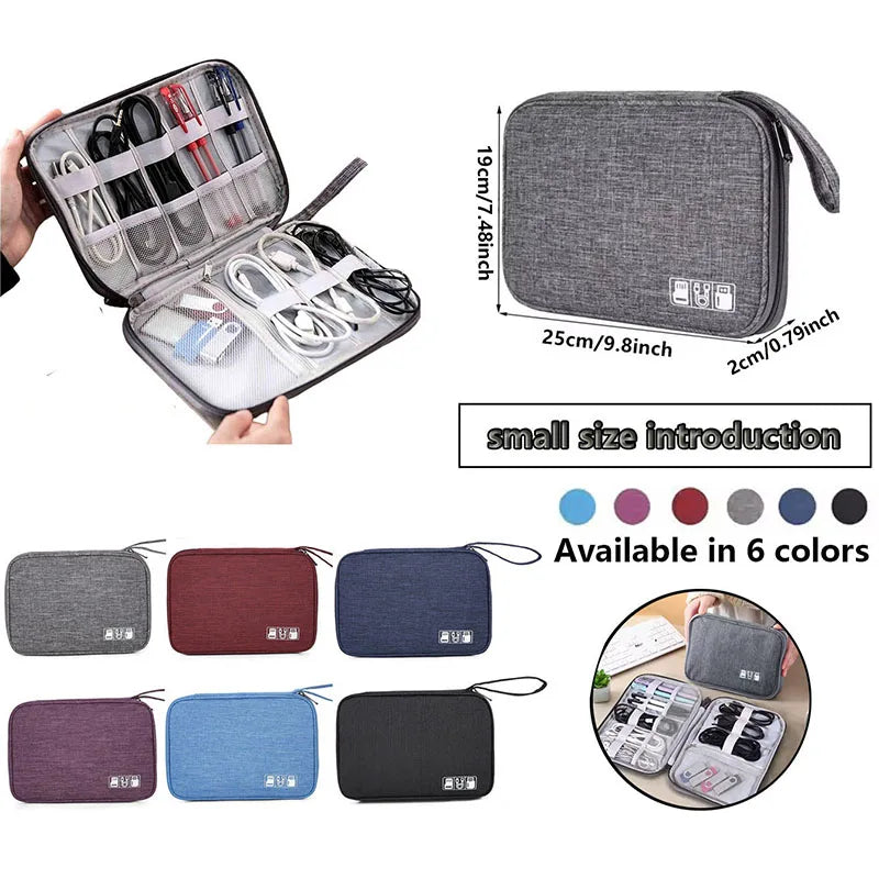 Waterproof Cable Storage Bag – Portable Electronic Travel Organizer