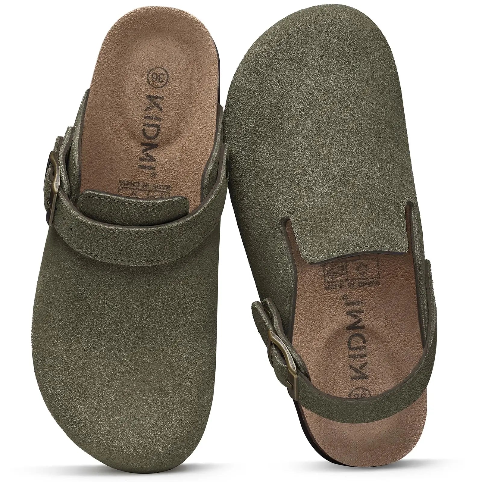 Asgard Women’s Leather Clogs – Soft Cork Mules with Adjustable Strap