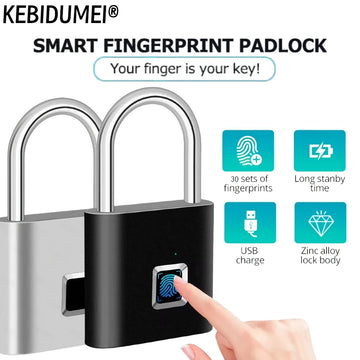 Smart Fingerprint Padlock - USB Rechargeable Keyless Lock