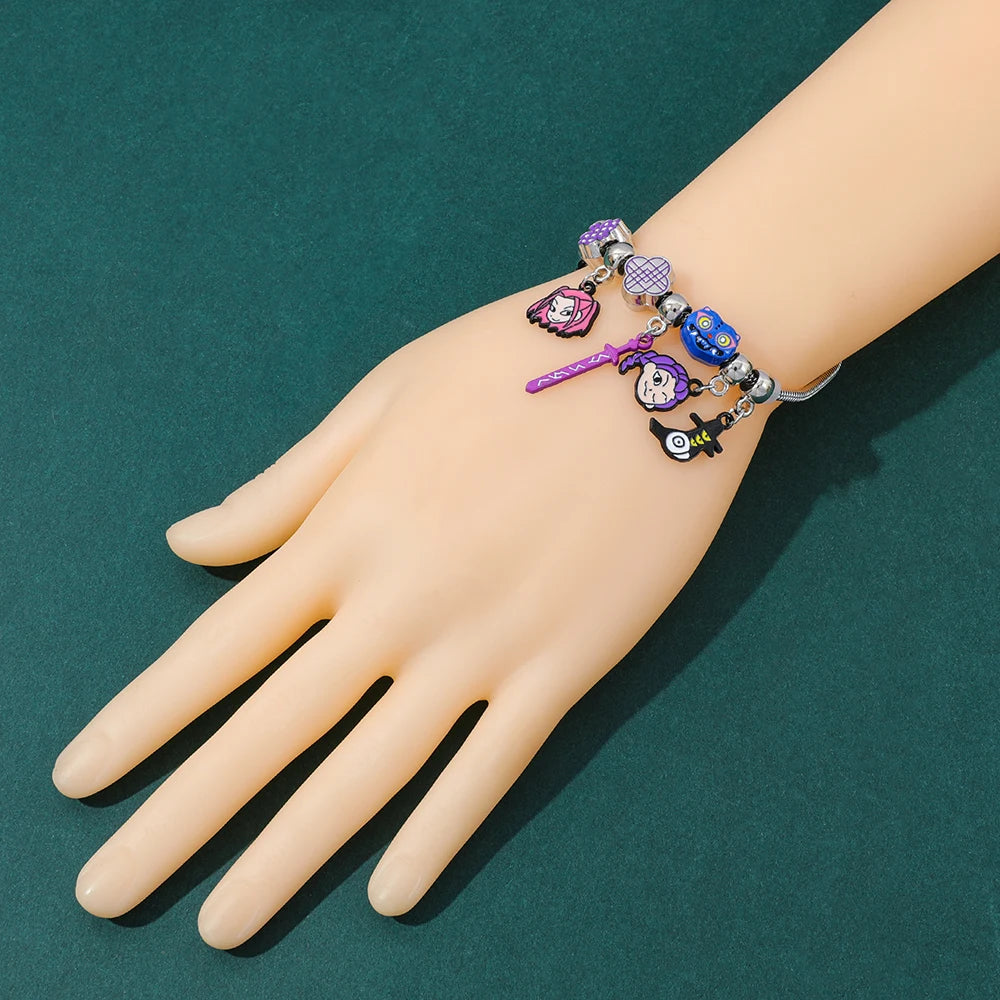 Demon Hunters Anime Character Bracelet - Snake Chain Charm Jewelry