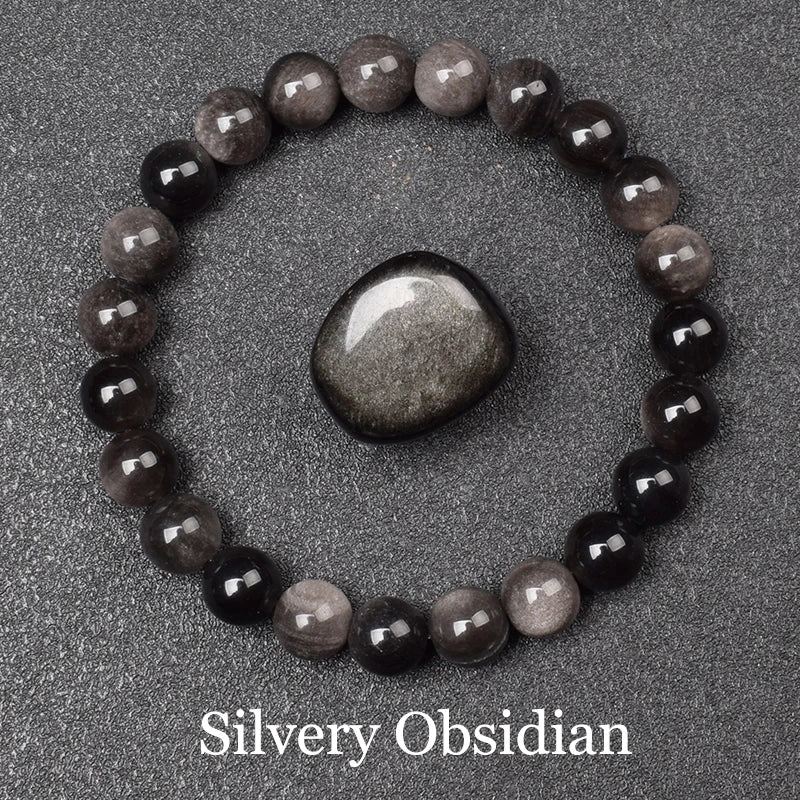 Golden Obsidian Beads Bracelet – Natural Energy Stone Jewelry for Protection & Strength