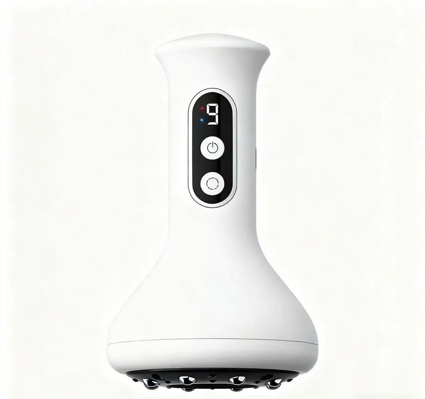 USB Rechargeable Handheld Abdominal Massager with Guasha & Hot Compress