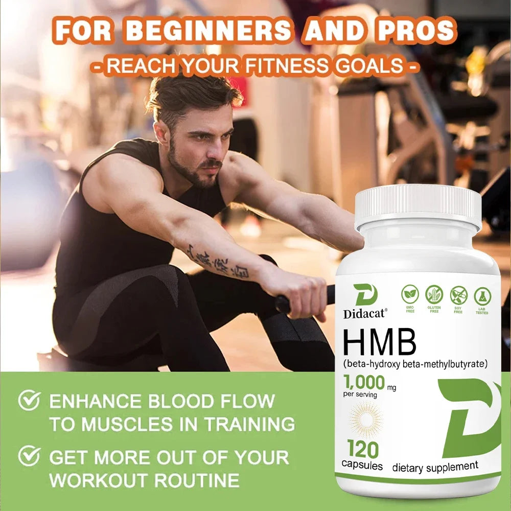 HMB 1000mg + Vitamin D3 - Muscle Growth, Lean Mass & Recovery Supplement
