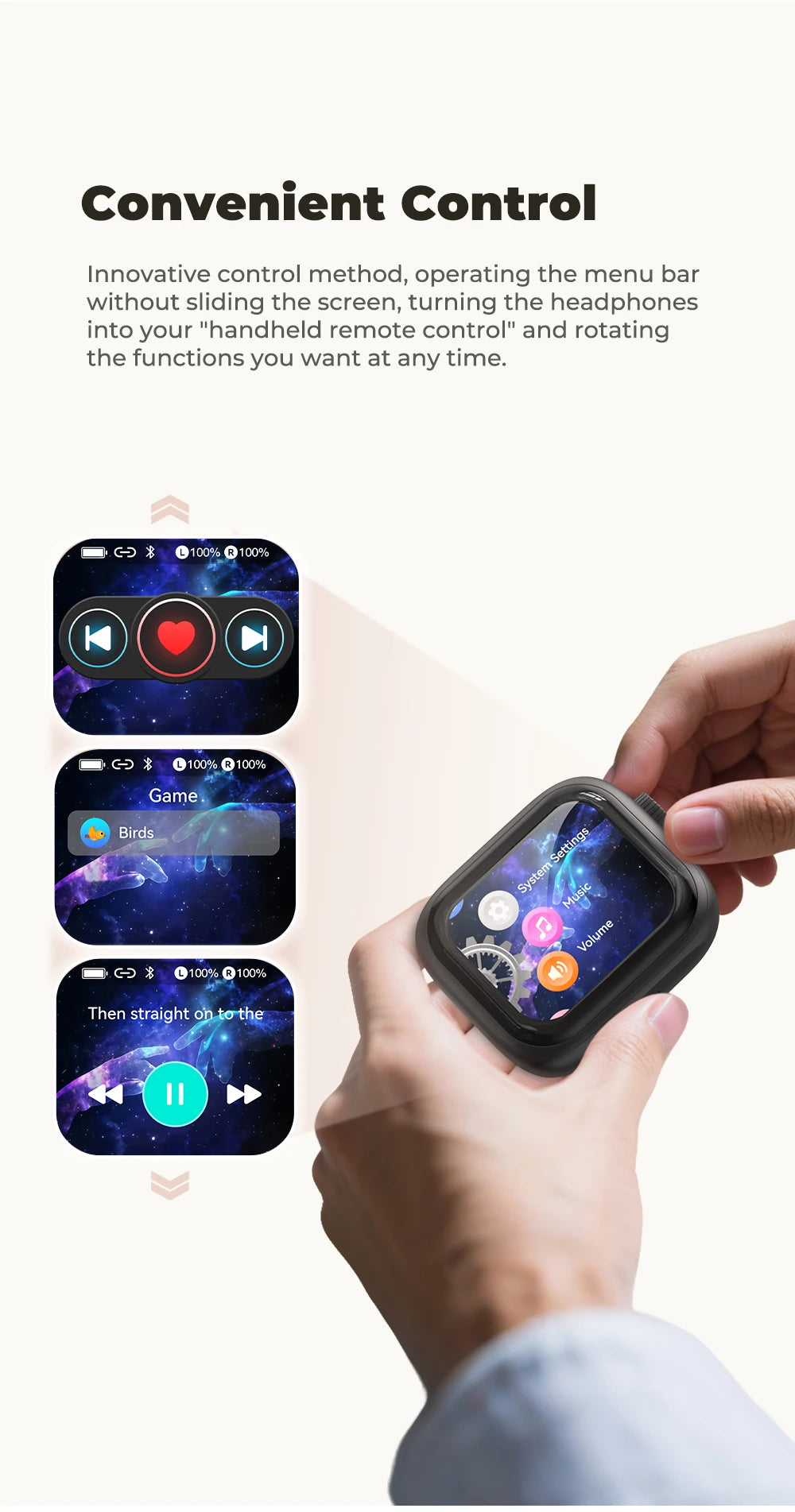 HTC Bluetooth Earphones with AI Translator & HD Subtitles - TWS Sports Wireless