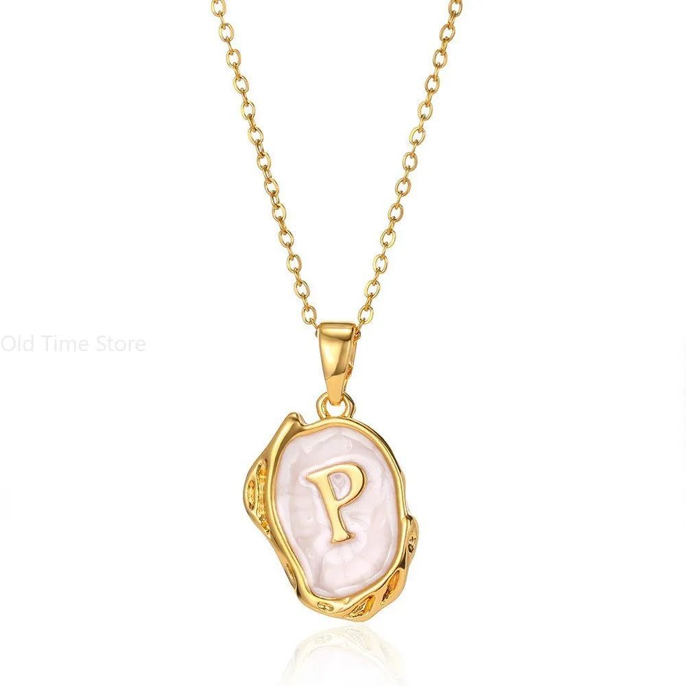 Alphabet Initial Necklace – Stainless Steel Jewelry