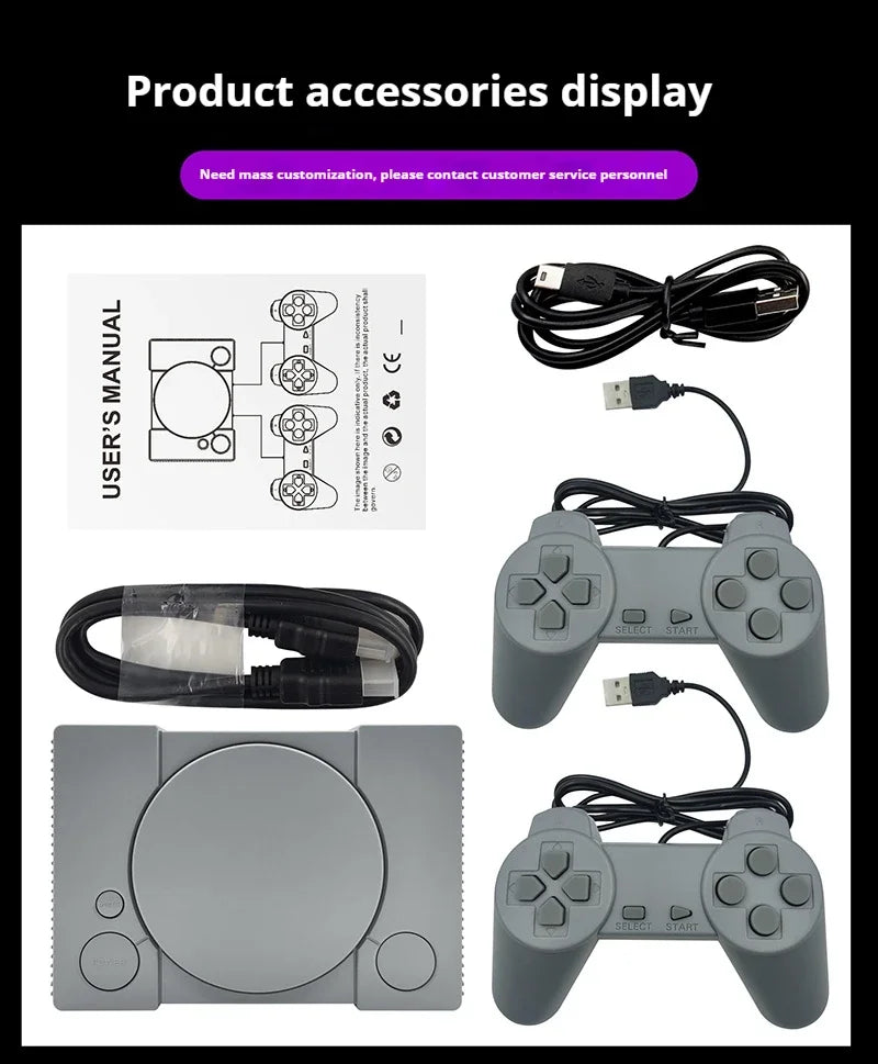 Retro Game Console - 620 Built-In Classic Games with Dual Gamepads & HD Output