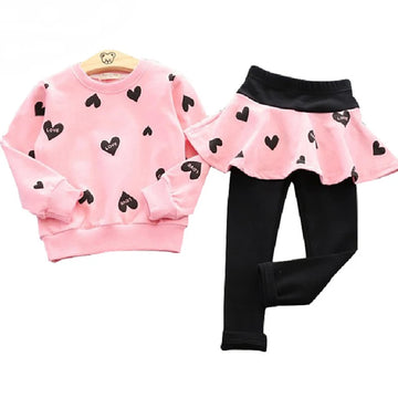Toddler Girls 3-Piece Outfit Set - T-Shirt, Skirt & Leggings (Ages 1-3)