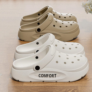 Summer Slippers for Men & Women - Anti-Slip Hollow Covered Toe Indoor Outdoor Sandals