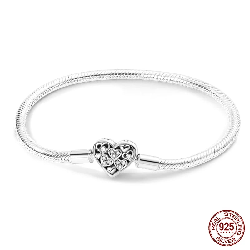 Silver Star Moon Clover Bracelet – DIY Charm Birthday Jewelry