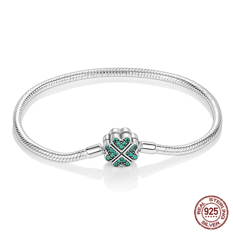 Silver Star Moon Clover Bracelet – DIY Charm Birthday Jewelry