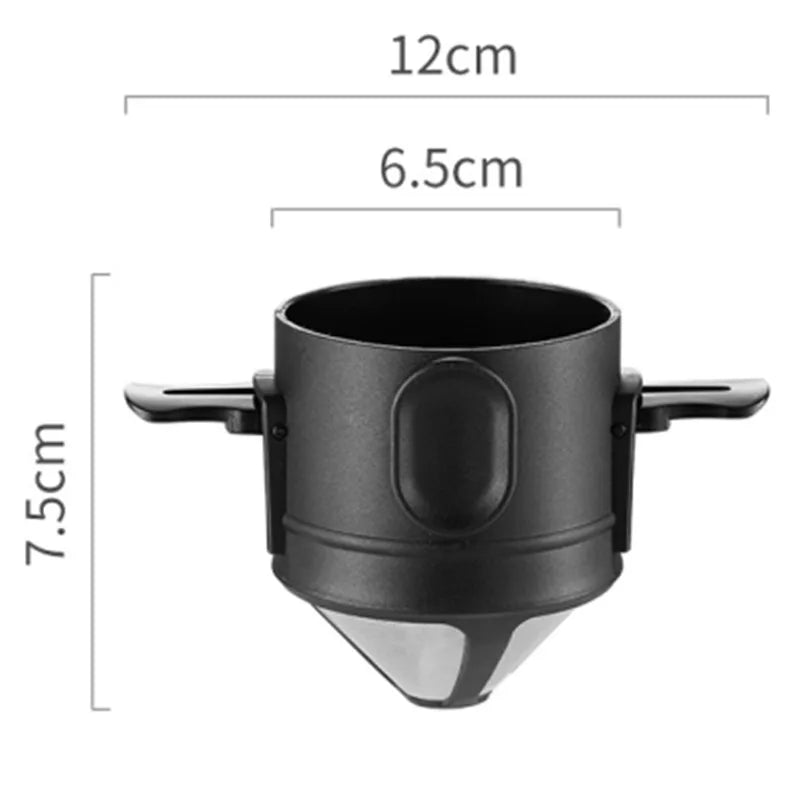 Portable Stainless Steel Coffee Dripper Set - Reusable Pour Over Filter with Mug for Travel & Camping