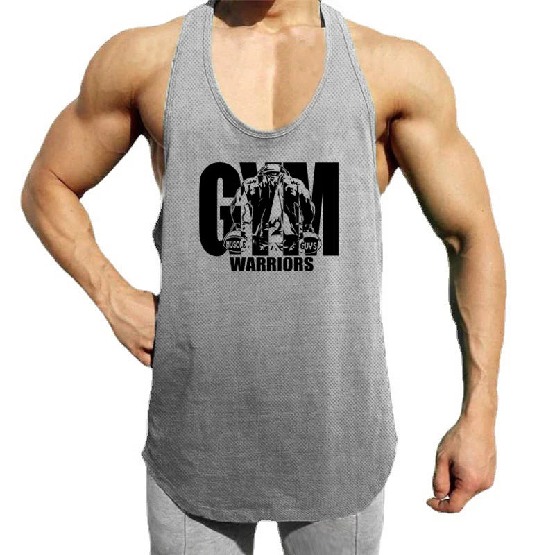Men's Gym Tank Top - Breathable Mesh Stringer Vest for Bodybuilding & Workout