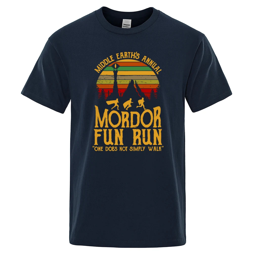 Middle Earth Mordor Fun Run T-Shirt – Summer Cotton Loose Hip Hop Tee