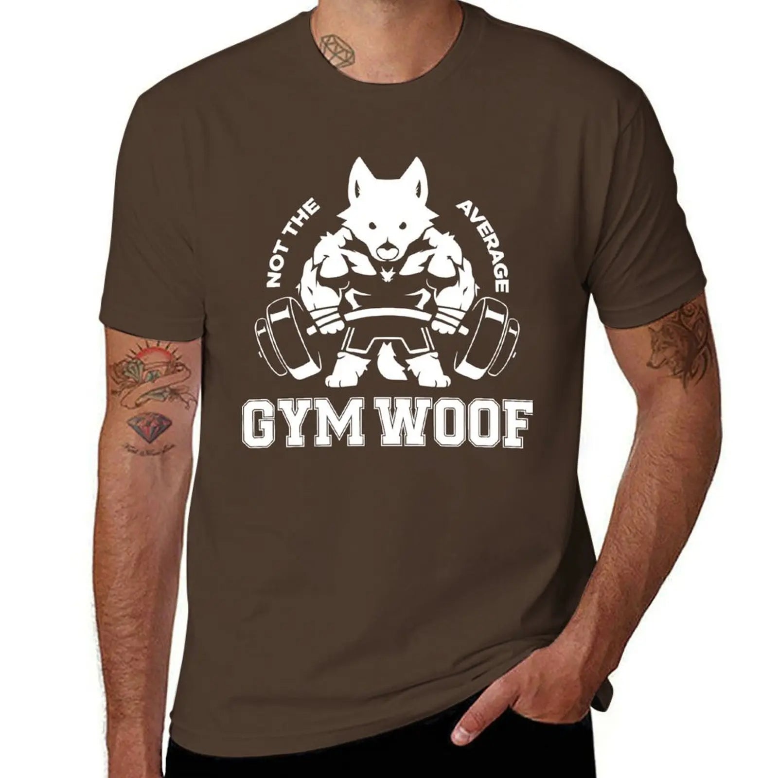 Men's "Gym Woof" Graphic Workout T-Shirt - Cotton Casual Tee
