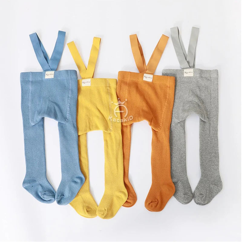 Christmas Baby Knit Suspender Tights 0-24M Infant Toddler High Waist Leggings