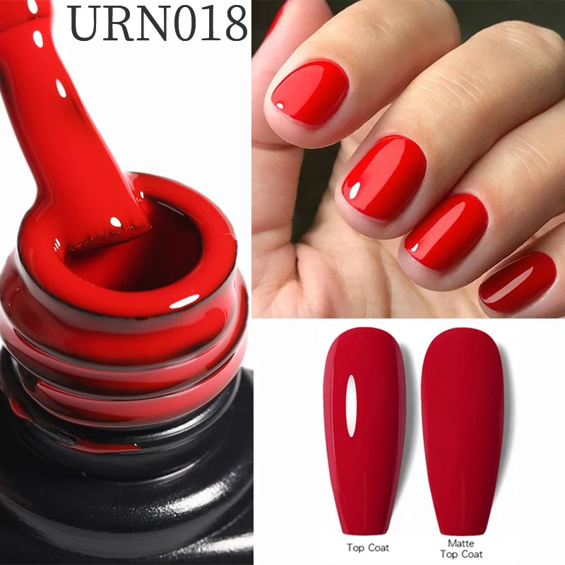 Dark Red Gel Nail Polish – Soak-Off LED/UV Gel Varnish for Salon & Home Use