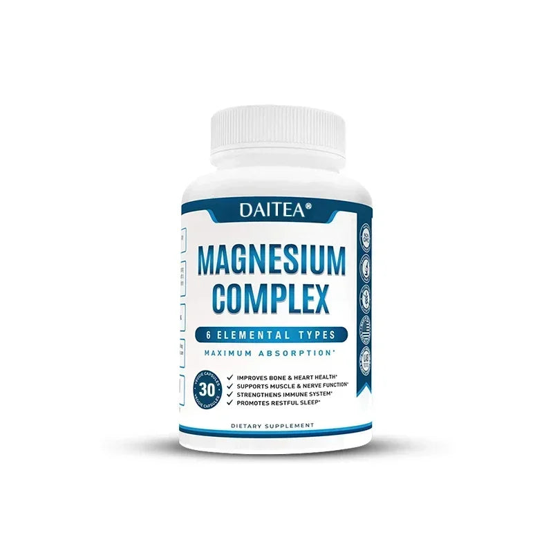 Magnesium 6-in-1 Complex - High Absorption Support for Muscles, Nerves, Heart & Bones