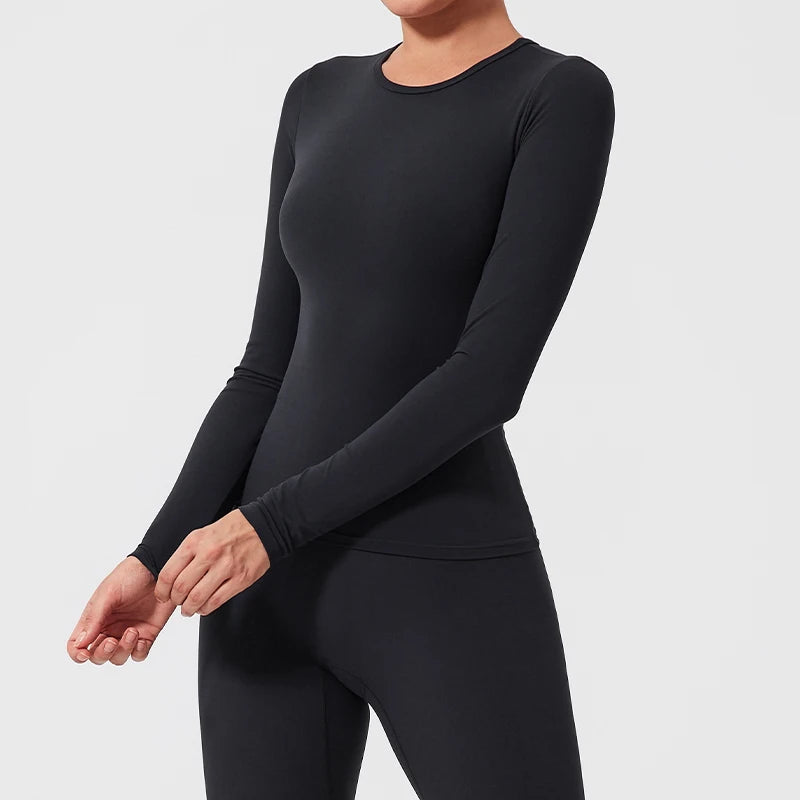 Women's Long Sleeve Athletic Shirt - Quick-Dry Workout Top for Yoga, Gym & Running