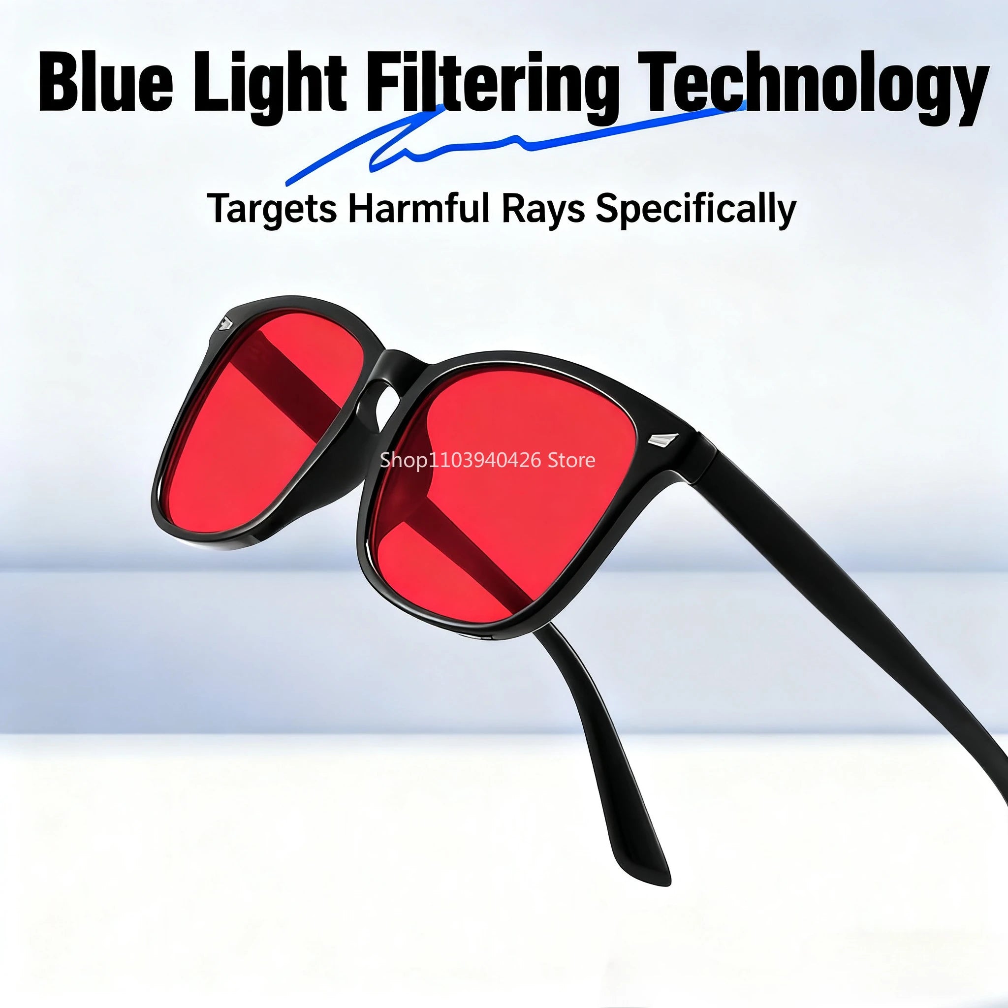 Red Lens Blue Light Blocking Glasses - Sleep & Eye Strain Relief