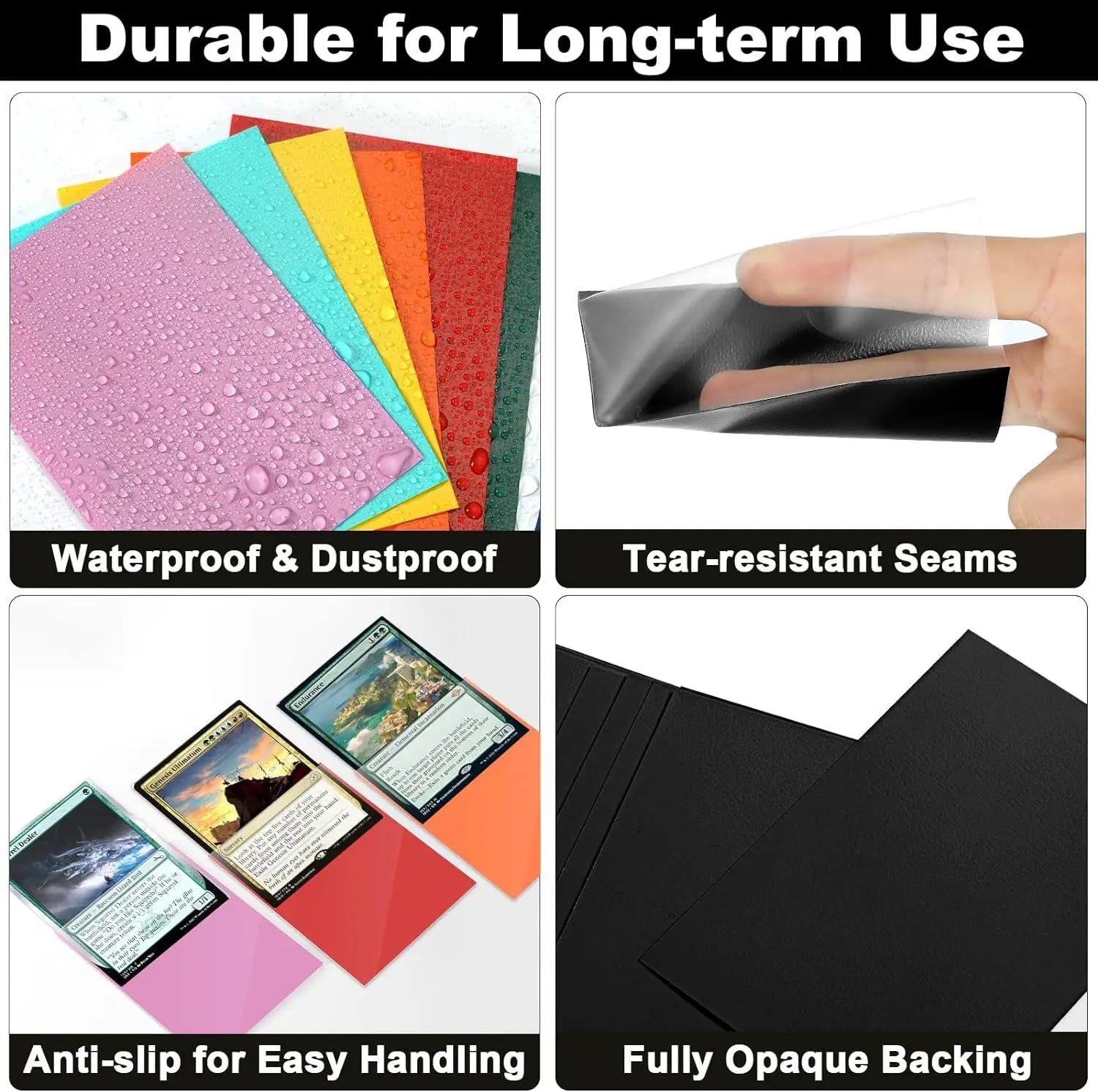 Card Sleeves 66×91mm – 100 Pcs Frosted Protective Sleeves for Trading Cards