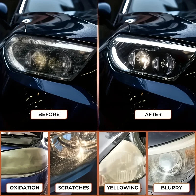 Car Headlight Restoration Kit – Remove Yellowing, Haze & Scratches Fast