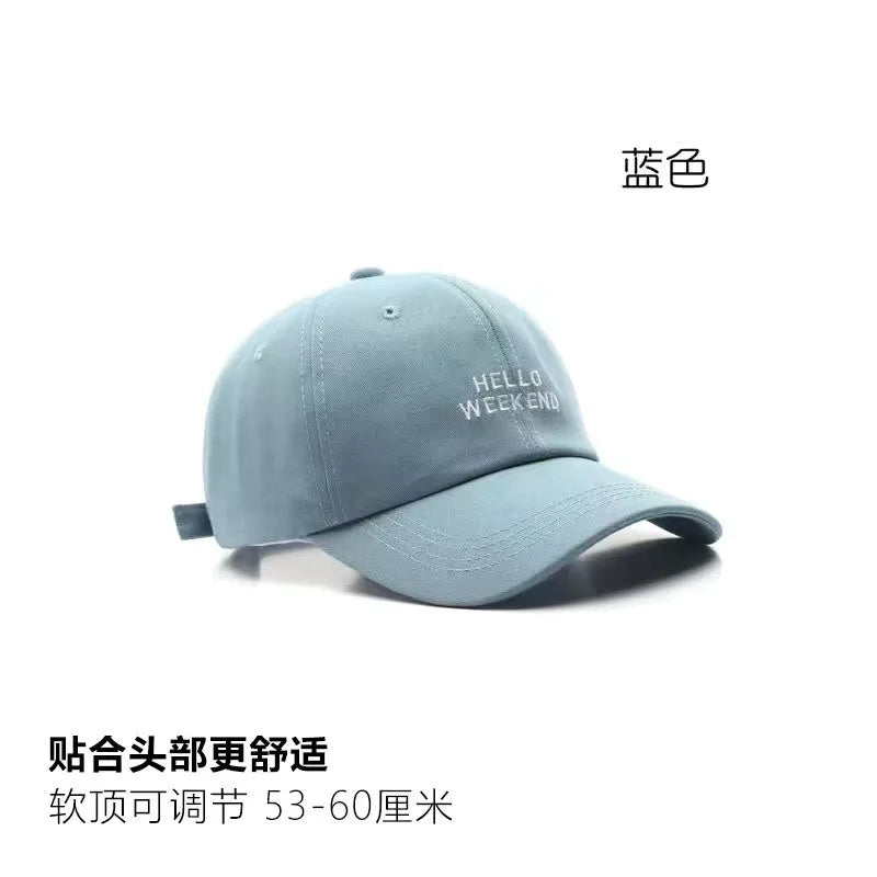 Oversized Baseball Cap for Big Heads - Embroidered Letter Curved Brim Hat for Women