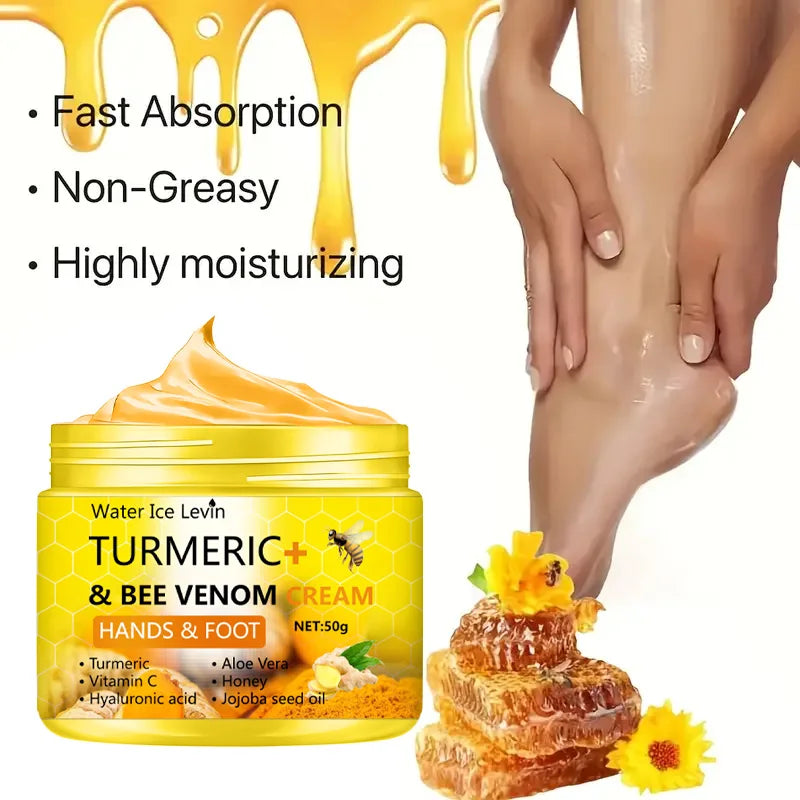 Turmeric Bee Venom Foot & Hand Cream - Cracked Skin Repair 50g