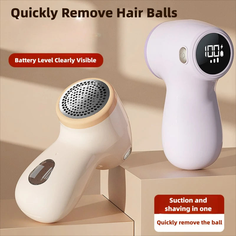 Electric Fabric Shaver - USB Rechargeable Lint Remover with LED Display for Clothes