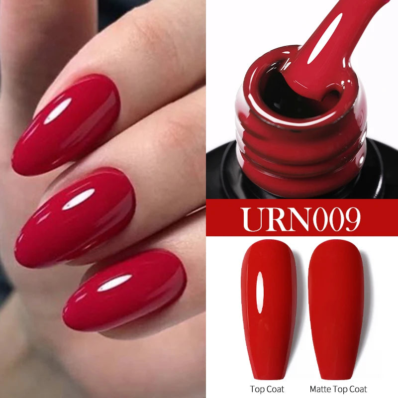 Dark Red Gel Nail Polish – Soak-Off LED/UV Gel Varnish for Salon & Home Use