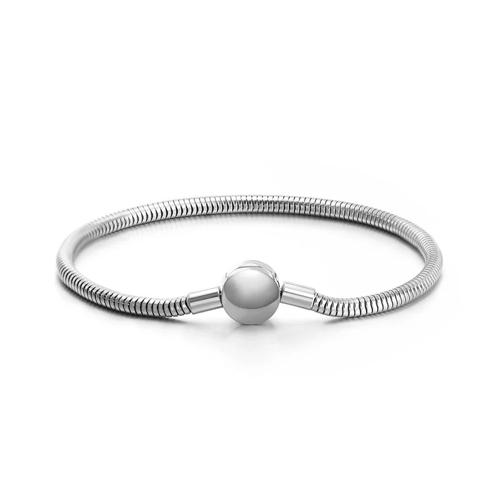 Stainless Steel DIY Bracelet Base with Heart Clasp - 20cm