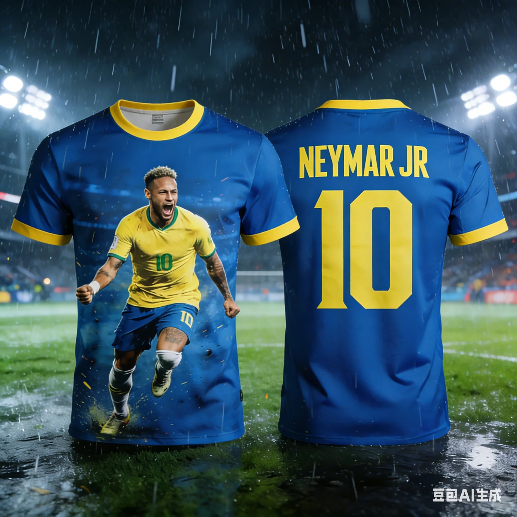 Neymar 3D Printed Football Jersey - Lightweight Sports T-Shirt