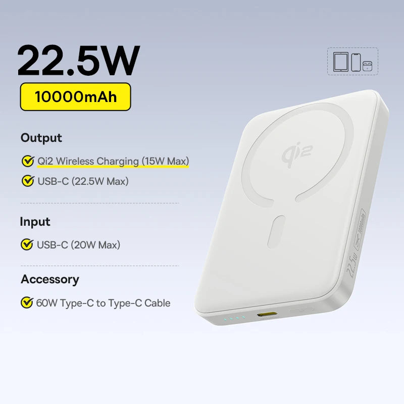 Baseus Qi2 10000mAh Magnetic Wireless Power Bank