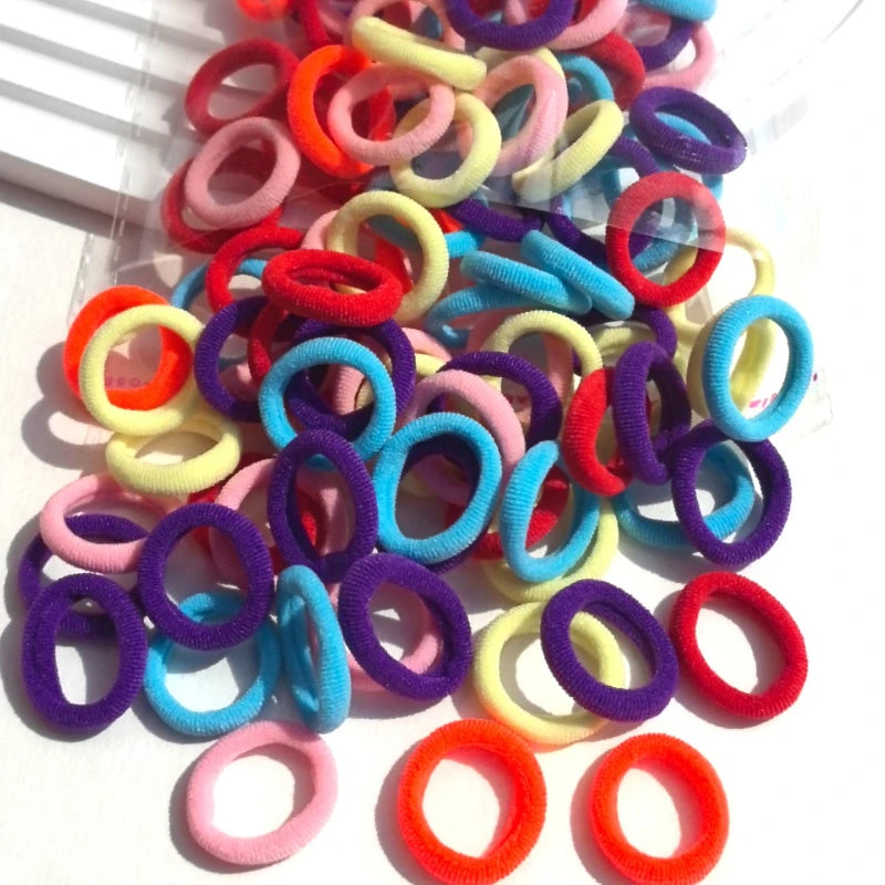 Kids Nylon Elastic Hair Bands – Small Hair Tie Scrunchie Set for Girls | Soft & Gentle