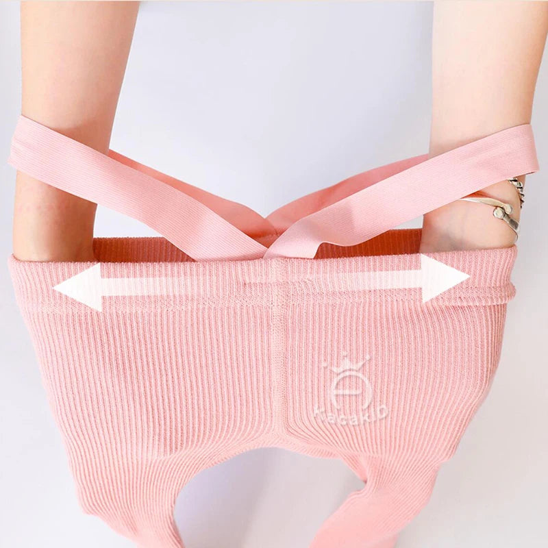 Christmas Baby Knit Suspender Tights 0-24M Infant Toddler High Waist Leggings