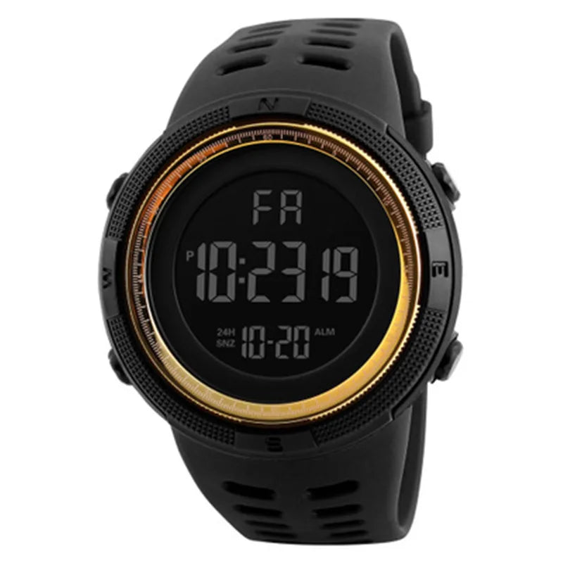 Men's Digital Sports Watch - Military Style LED Multifunction Wristwatch