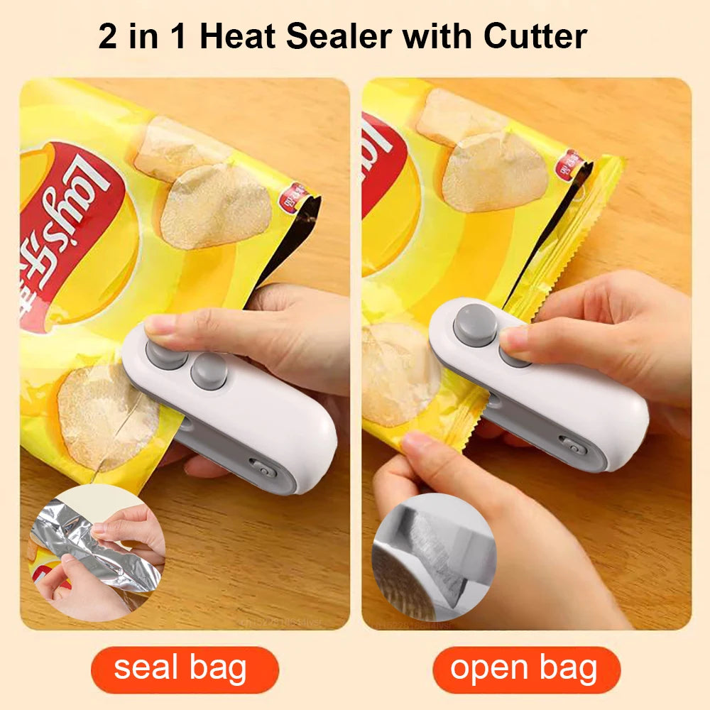 Mini Heat Bag Sealing Machine - Handheld Food Sealer for Plastic Bags