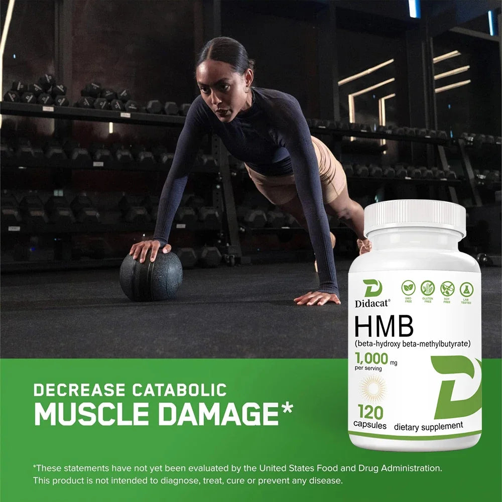 HMB 1000mg + Vitamin D3 - Muscle Growth, Lean Mass & Recovery Supplement