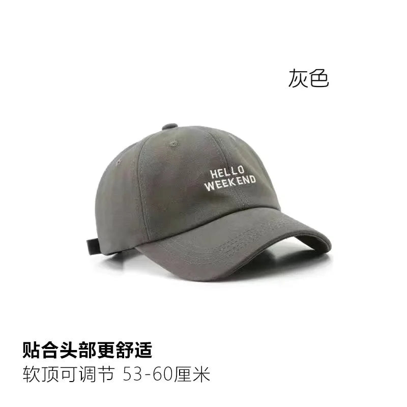 Oversized Baseball Cap for Big Heads - Embroidered Letter Curved Brim Hat for Women