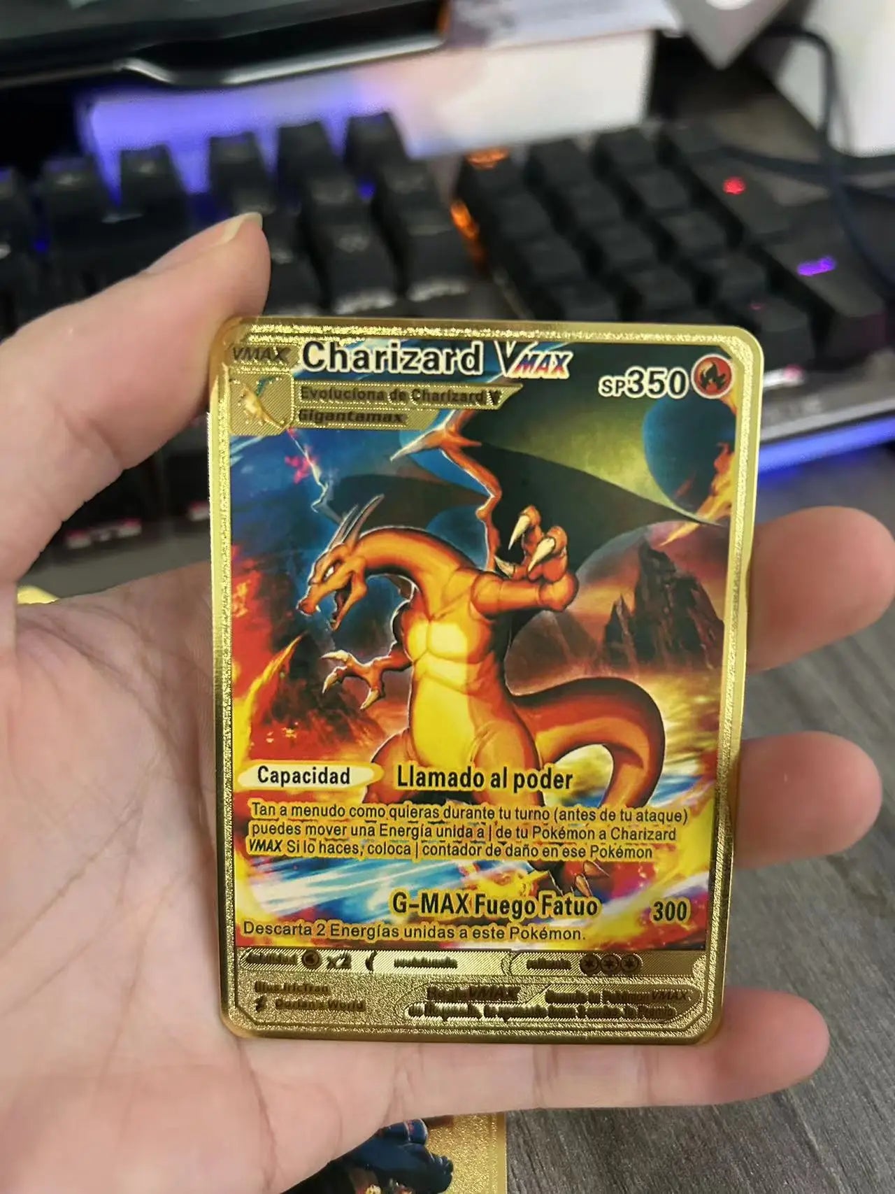 Spanish Pokemon Metal Cards – Mewtwo, Pikachu GX & Charizard VMAX Set