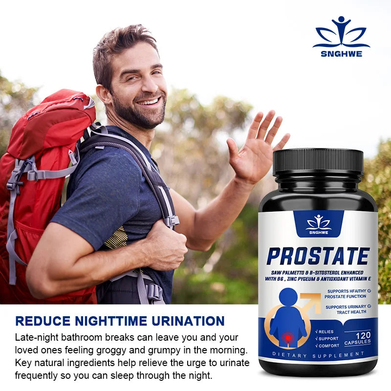 Prostate Saw Palmetto and Beta Sitosterol Supplement Men's Prostate Health Support Size Supports Urinary Relief Bladder Control