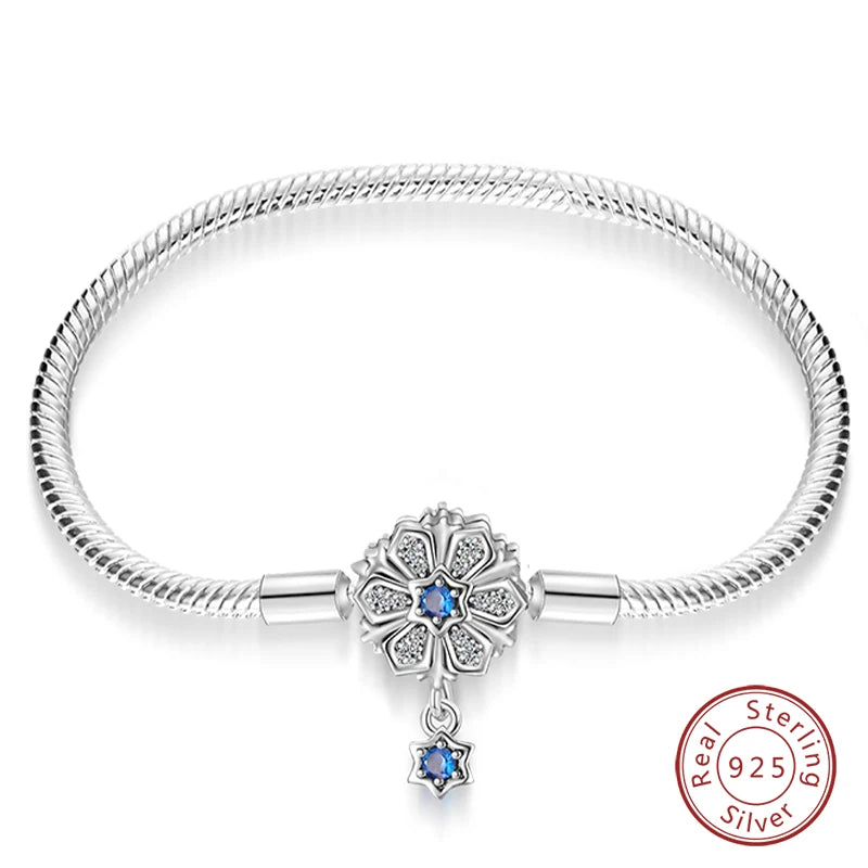 Silver Star Moon Clover Bracelet – DIY Charm Birthday Jewelry