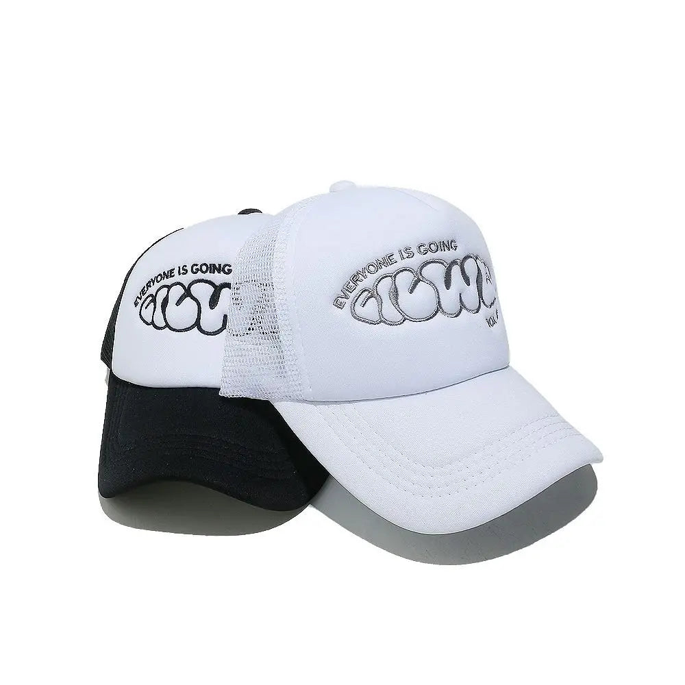 Breathable Trucker Cap - Adjustable Snapback Baseball Hat with Sun Protection for Hip-Hop Style