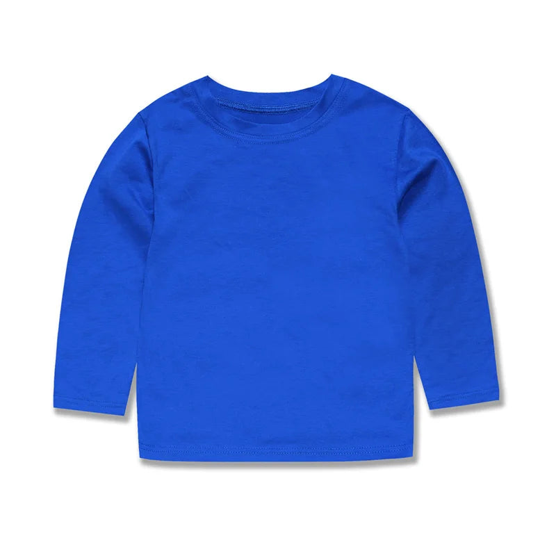 Kids Long Sleeve Cotton T-Shirt - Unisex Casual Tee for Boys & Girls