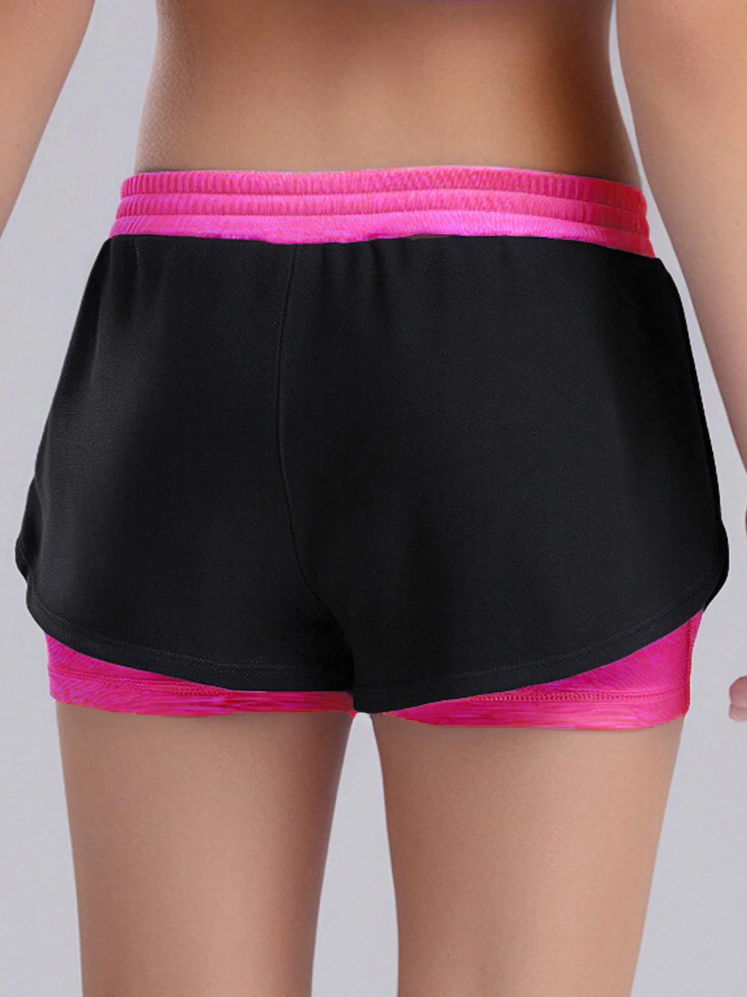 Girls Athletic Shorts - Double-Layer Sports Shorts for Yoga, Running & Workout (Ages 4-14)