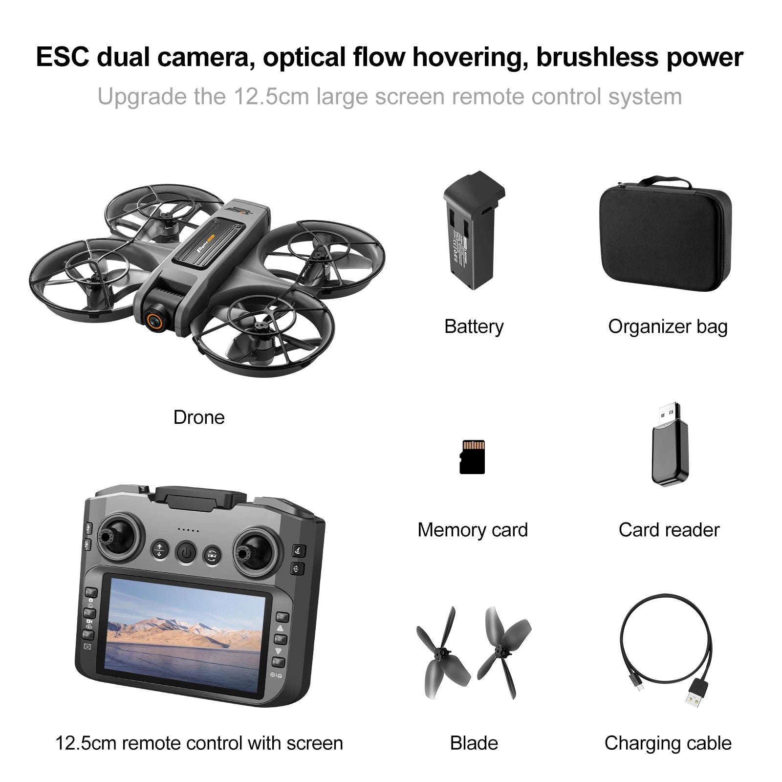S156 Drone with 4K Camera & Optical Flow - 180° Adjustable Lens, Brushless Motors (180g)