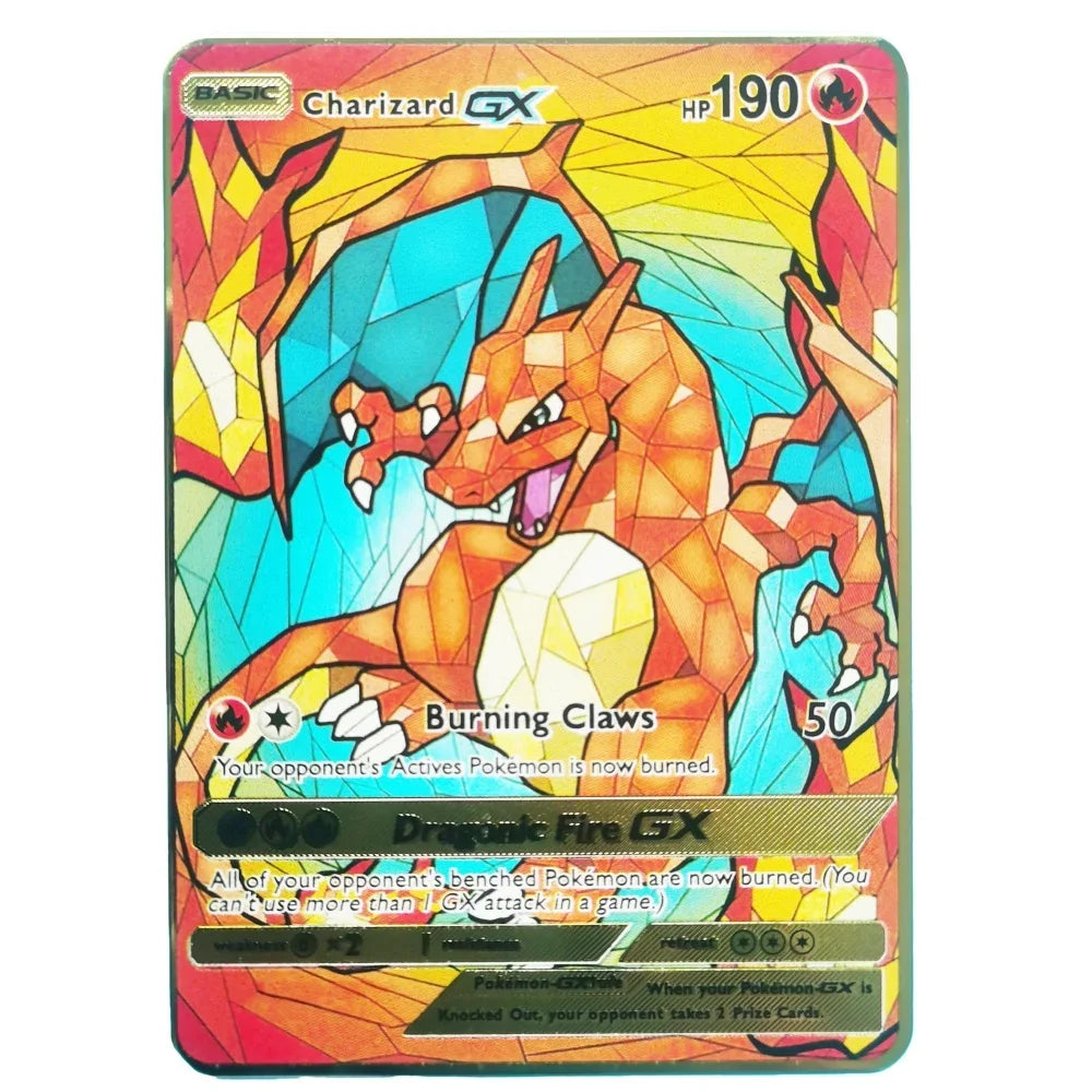 Pokemon Gold Metal Cards – 20 Styles Mewtwo, Pikachu GX & Charizard VMAX Set