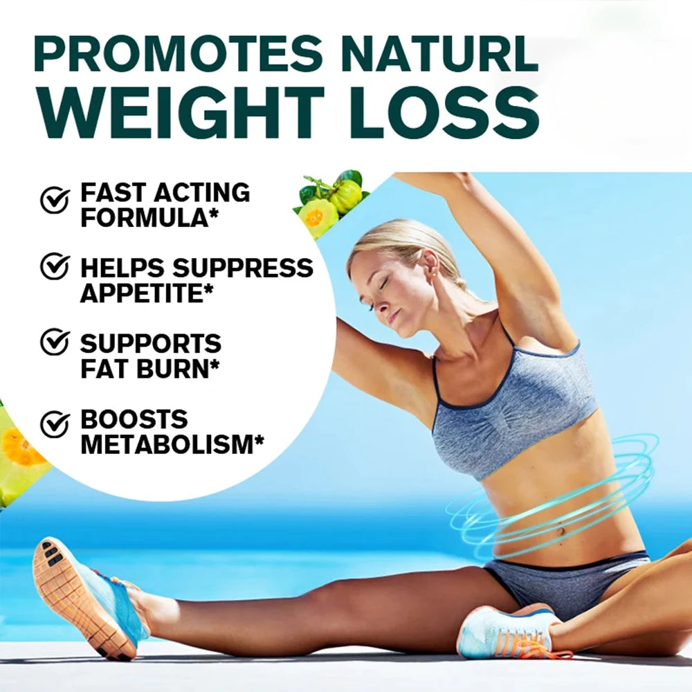 Garcinia Cambogia Capsules - Natural Fat Burner & Appetite Suppressant for Weight Loss