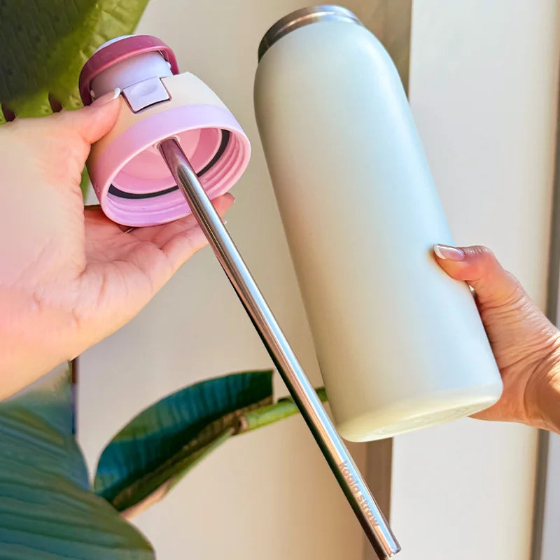 Koala Straw for Owala FreeSip - Stainless Steel Metal Reusable Straw for 24oz/32oz Bottles